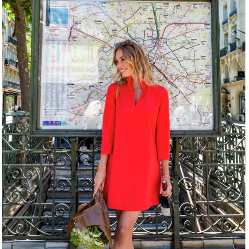 Poppy Red Ponte Clifton Dress TUCKERNUCK xs